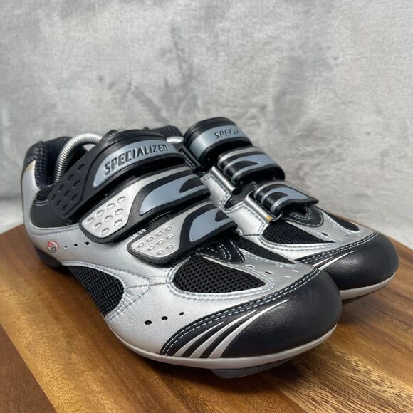 Specialized Cycling Shoes Womens US 9 Silver Black Hook & Loop BG 6103-3540 - Picture 3 of 16